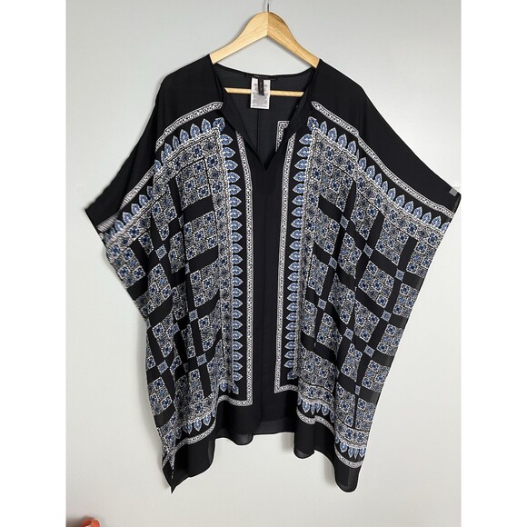 NWOT BCBGMAXAZRIA Sz M Inessa Kaftan Tonic Dress Paisley KIMONO Boho Beach Party - Picture 2 of 15